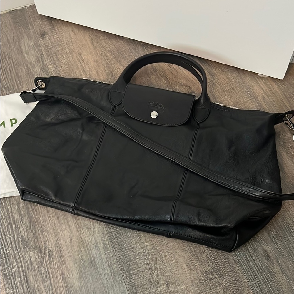 Longchamp Black Leather Tote